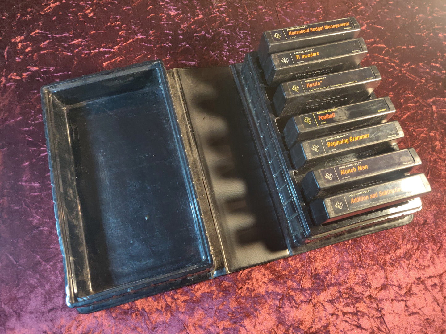 Texas Instruments TI-99/4A Set of Seven Game Cartridges w/Case