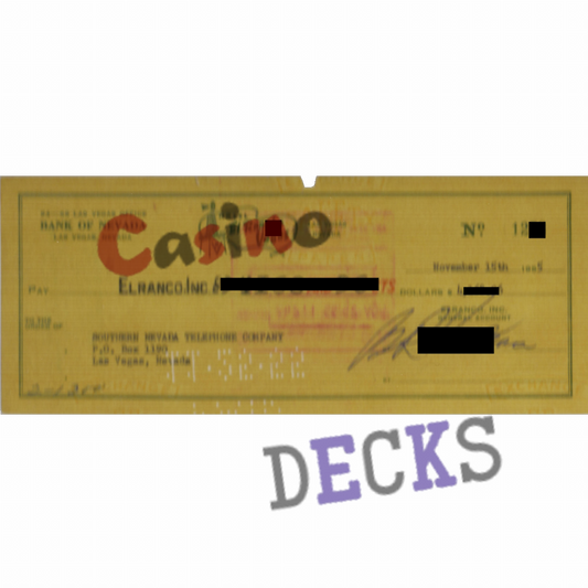 El Rancho Vegas Bank Check #1253