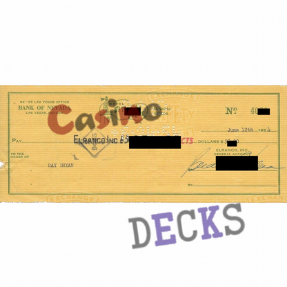 El Rancho Vegas Bank Check #4029