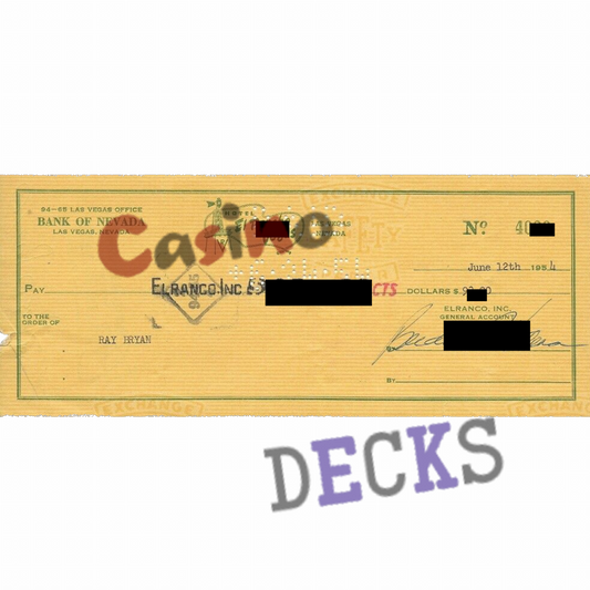 El Rancho Vegas Bank Check #4029